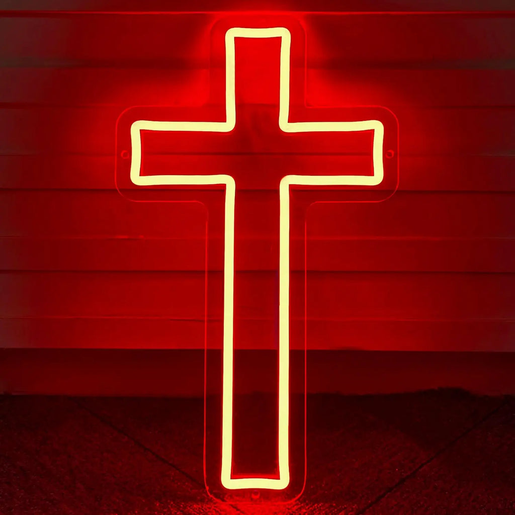 Wholesale Dropshipping From Vietnam IP67 Jesus Christian Church LED Neon Light Custom OEM Cross Sign for Landscape-0