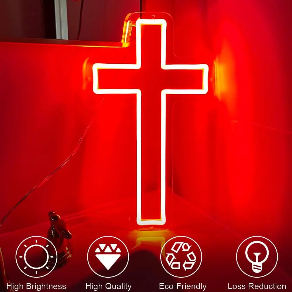 Wholesale Dropshipping From Vietnam IP67 Jesus Christian Church LED Neon Light Custom OEM Cross Sign for Landscape-2